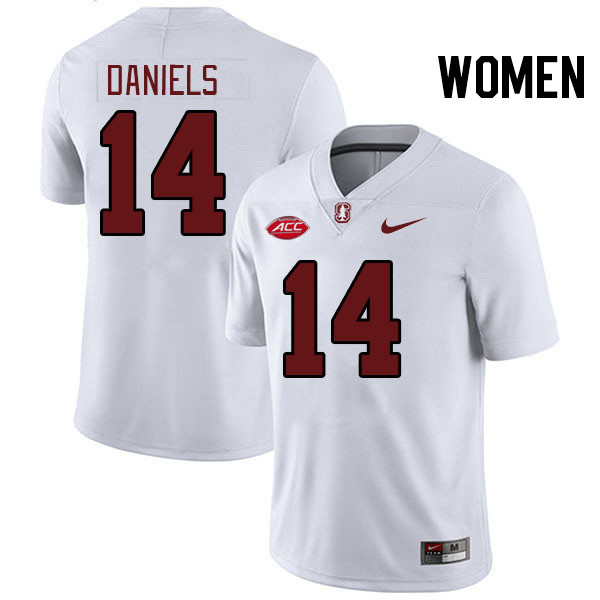 Women #14 Ashton Daniels Stanford Cardinal 2024 ACC Conference College Football Jerseys Stitched-Whi